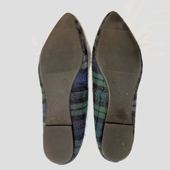 Gap Pointed Toe Black Watch Plaid Flats Size 8 - Picture 4 of 4